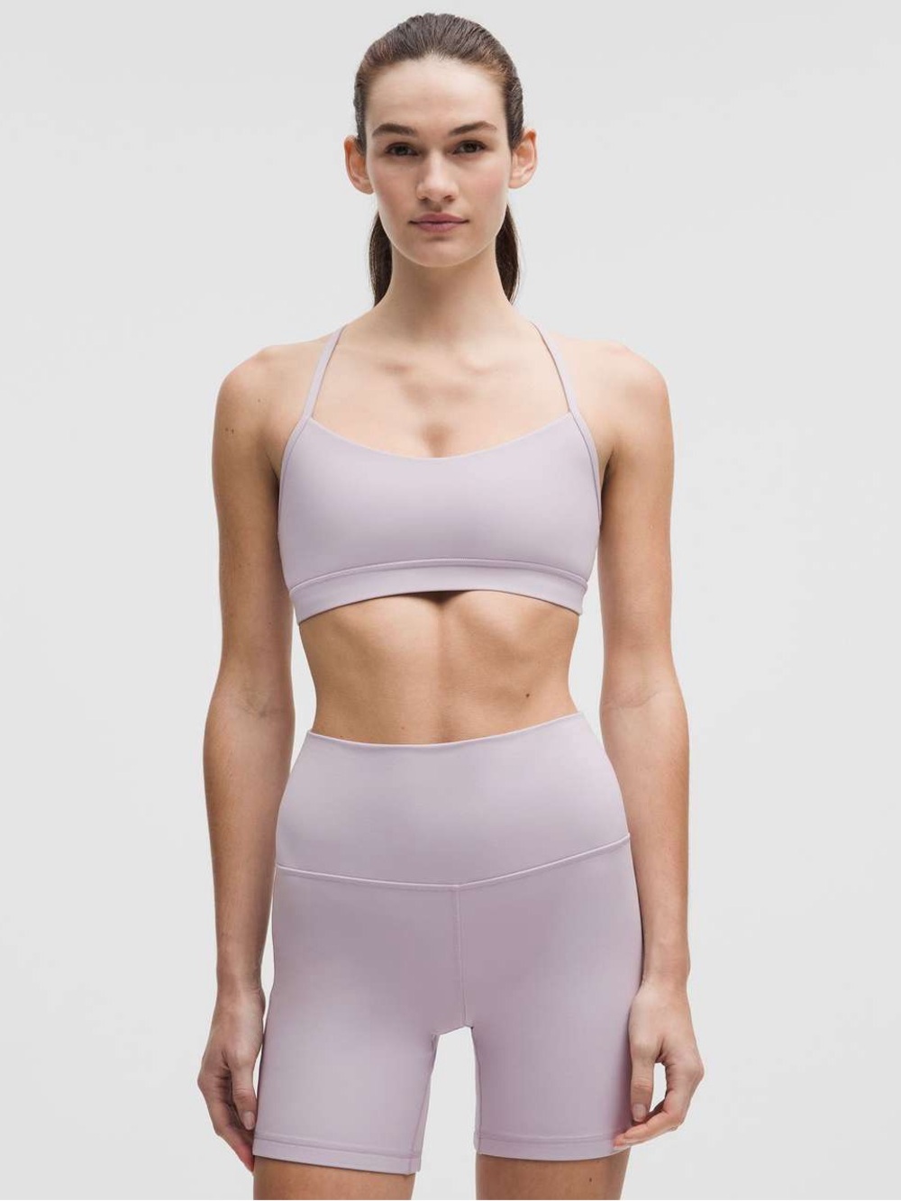 lululemon Flow Y Nulu Sports Bra Light Support Faint Lavender 6